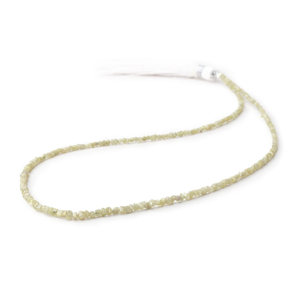 1-2.5mm Yellow Raw Diamond Cube Beads 15 inch 245 pieces - BeadsofCambay.com