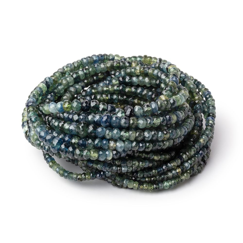 2.5-5mm Montana Sapphire Faceted Rondelle Beads 18 inch 200 pieces AA - BeadsofCambay.com