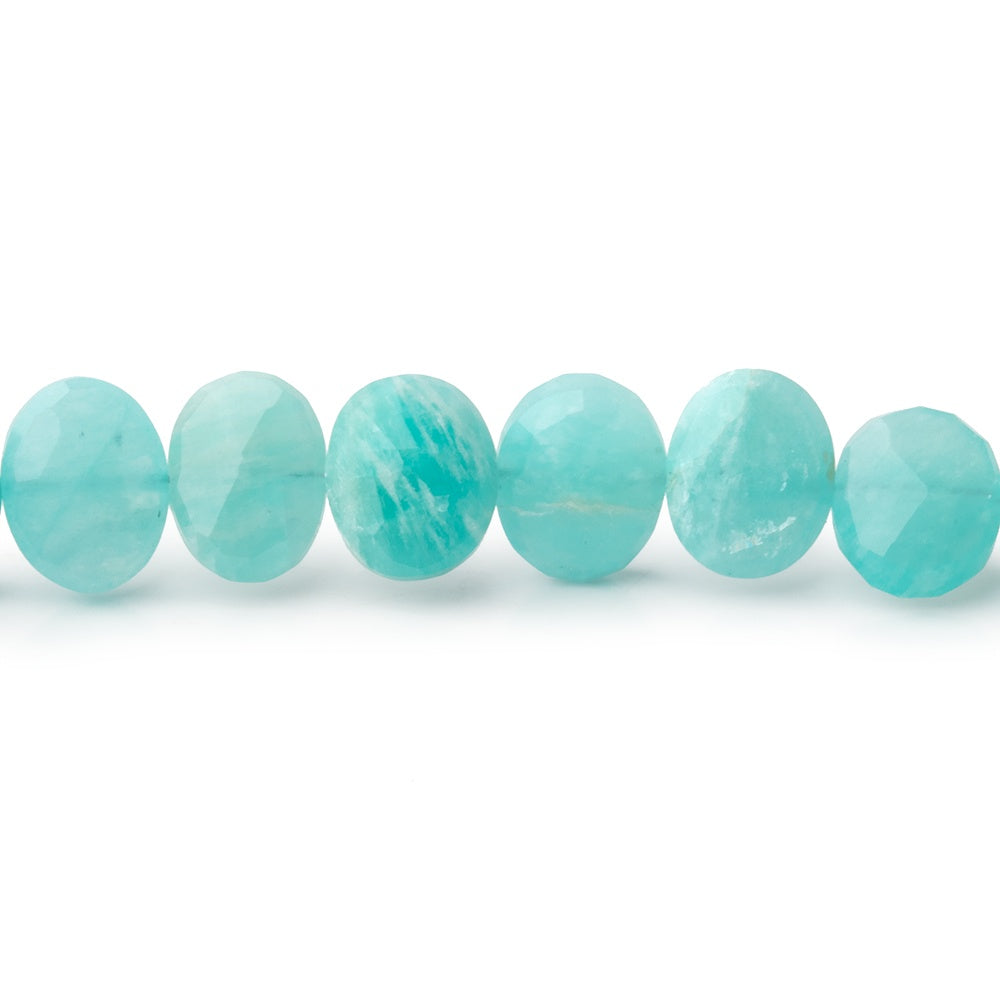 8.5x6.5mm Amazonite Faceted Oval Beads 8 inch 30 pieces - BeadsofCambay.com