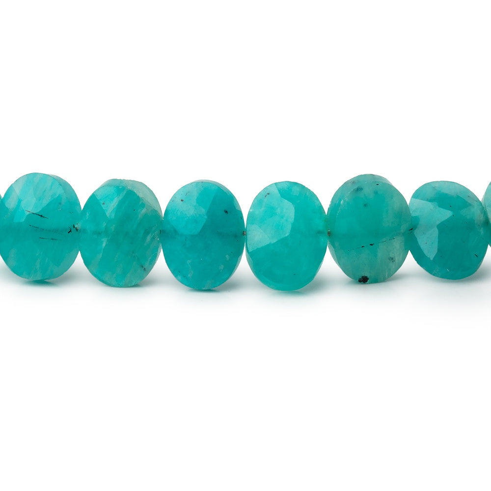 8.5x6mm Amazonite Faceted Oval Beads 8 inch 30 pieces - BeadsofCambay.com