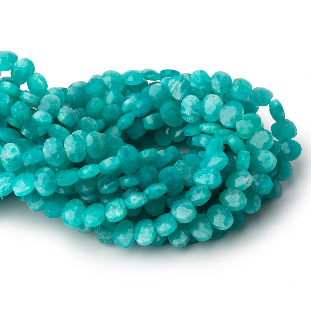 8.5x6mm Amazonite Faceted Oval Beads 8 inch 30 pieces - BeadsofCambay.com