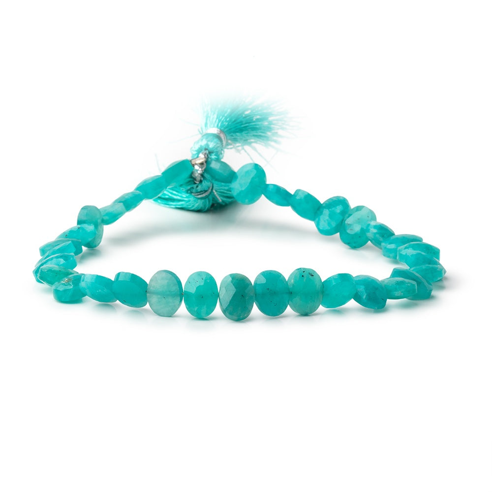 8.5x6mm Amazonite Faceted Oval Beads 8 inch 30 pieces - BeadsofCambay.com