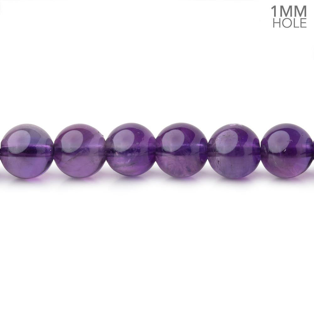 6.5mm Amethyst Plain Round Beads 15 inch 60 pieces 1mm Hole - BeadsofCambay.com