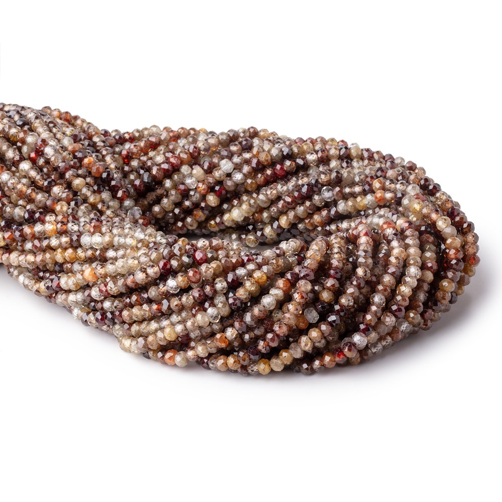 3.8mm Multi Color Zircon Micro Faceted Rondelle 15.25 inch 135 Beads - BeadsofCambay.com