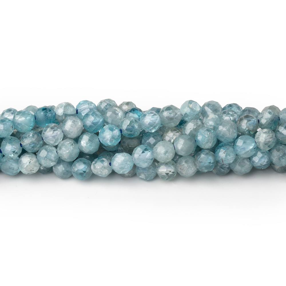 4mm Blue Zircon Micro Faceted Round 15 inch 94 Beads A - BeadsofCambay.com