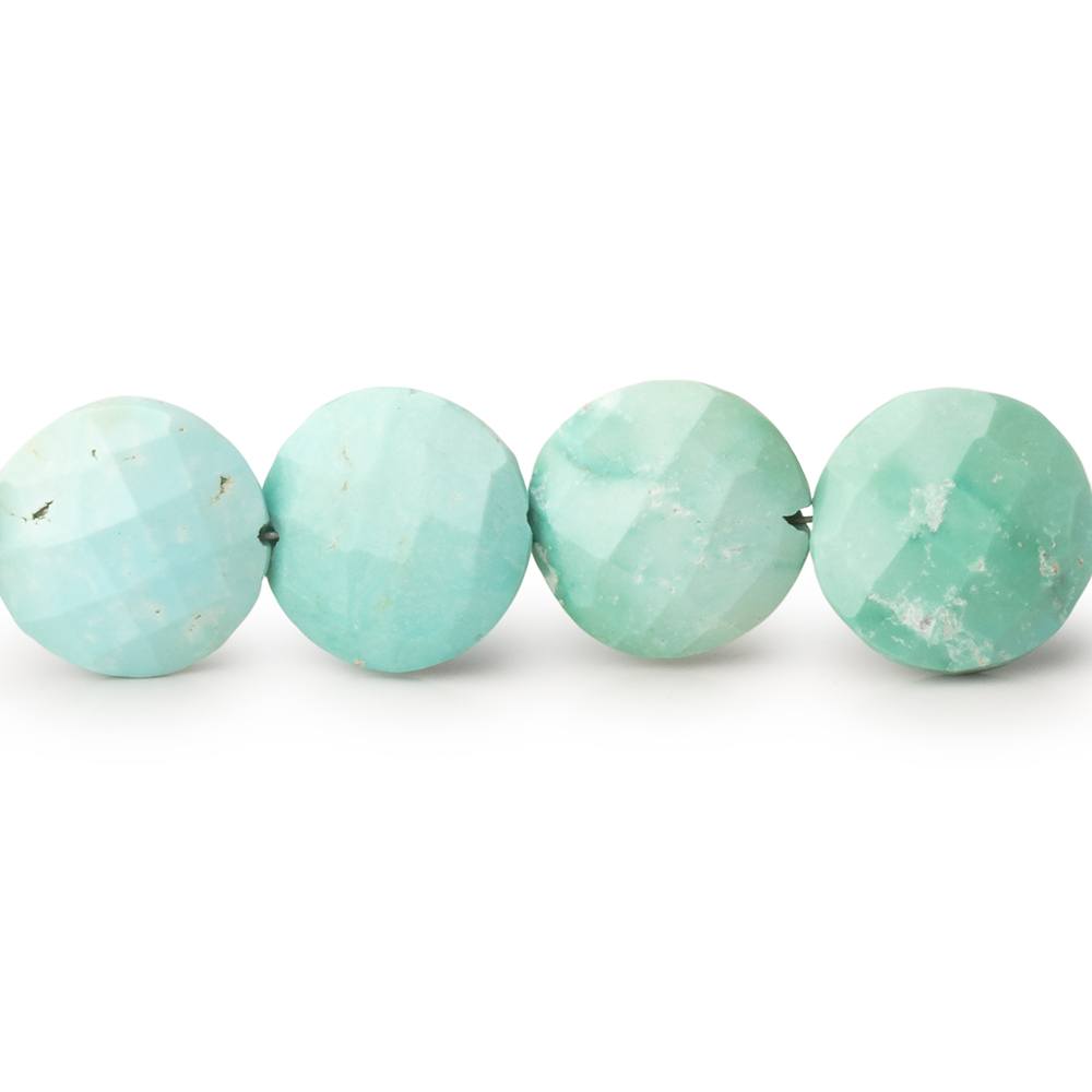 10-11mm Sleeping Beauty Turquoise Faceted Coin 8 inch 18 Beads - BeadsofCambay.com