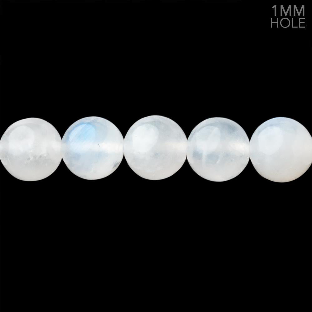 8mm Rainbow Moonstone Plain Round 15.5 inch 48 Beads 1mm Hole - BeadsofCambay.com