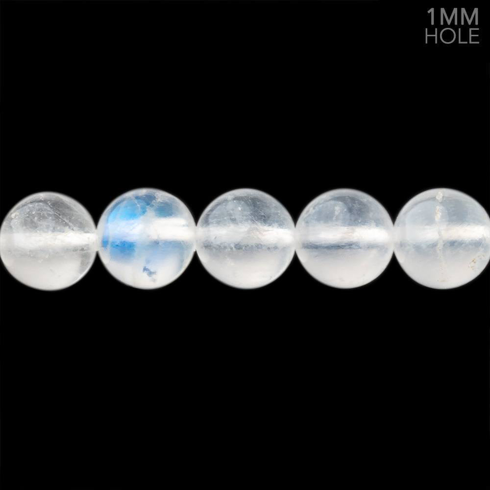 8.5mm Rainbow Moonstone Plain Round 15.5 inch 46 Beads 1mm Hole - BeadsofCambay.com