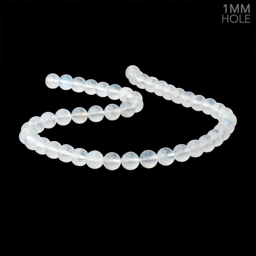 8.5mm Rainbow Moonstone Plain Round 15.5 inch 46 Beads 1mm Hole - BeadsofCambay.com