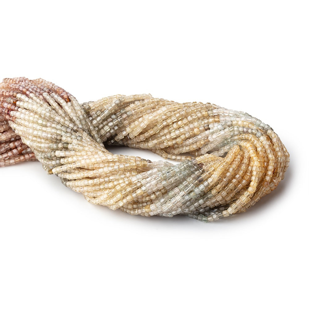 2mm Multi Color Zircon Micro Faceted Cube 12.5 inch 132 Beads - BeadsofCambay.com