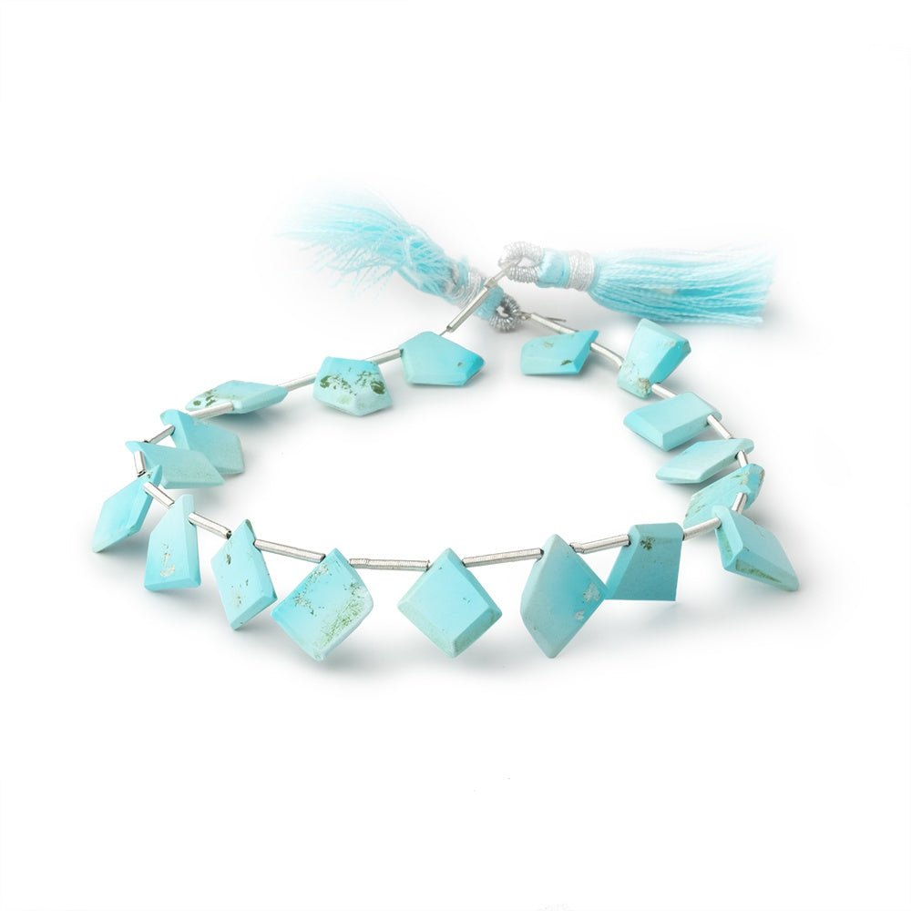 11-13mm Sleeping Beauty Turquoise Faceted Freeform Slice 8 inch 17 Beads - BeadspfCambay.com