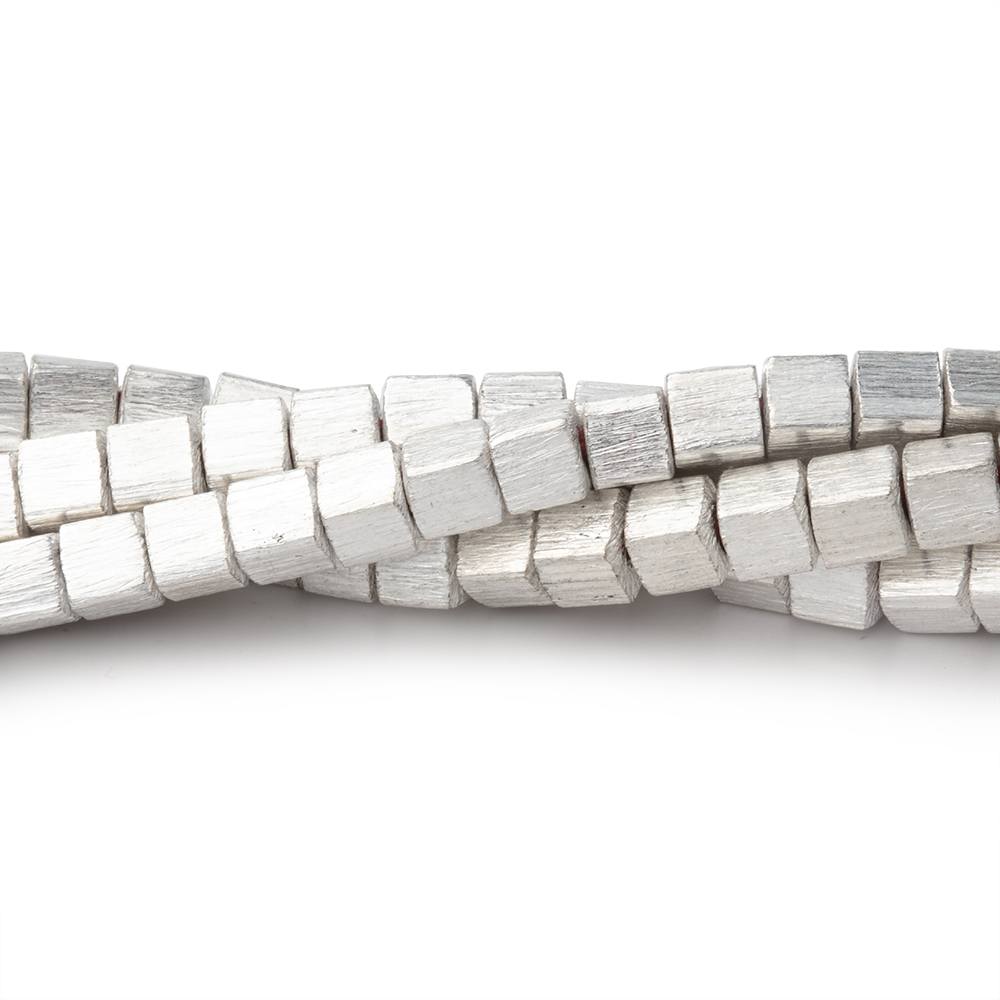 4mm Brushed Cube Beads - BeadsofCambay.com
