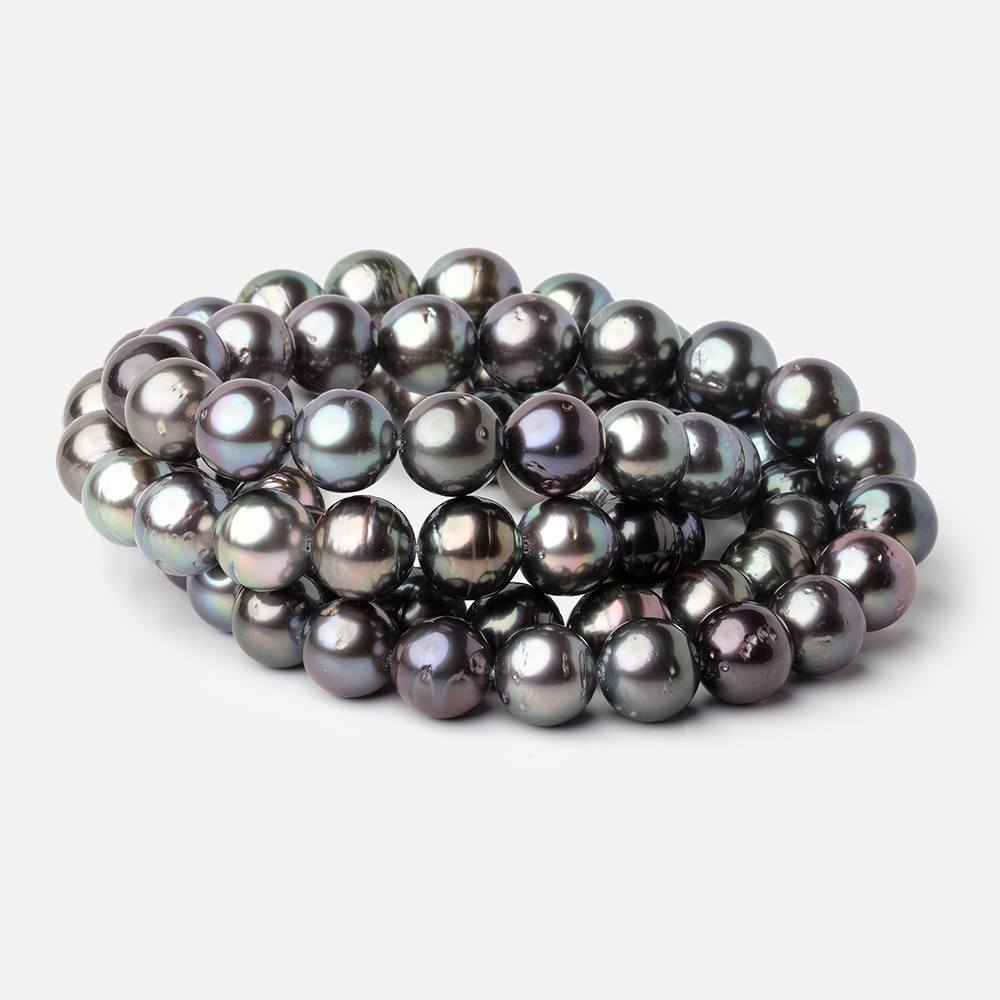 9-10mm Peacock Tahitian Saltwater Pearl Beads 16 inch 43 pieces AA - BeadsofCambay.com