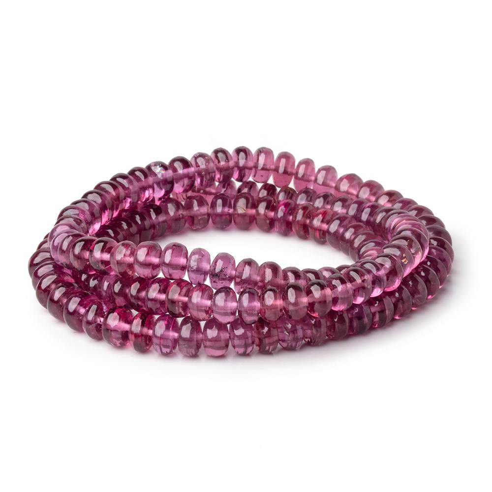 5.5 - 6.5mm Rhodolite Garnet Plain Rondelle Beads 18 inch 130 pieces AAA - Beadsofcambay.com