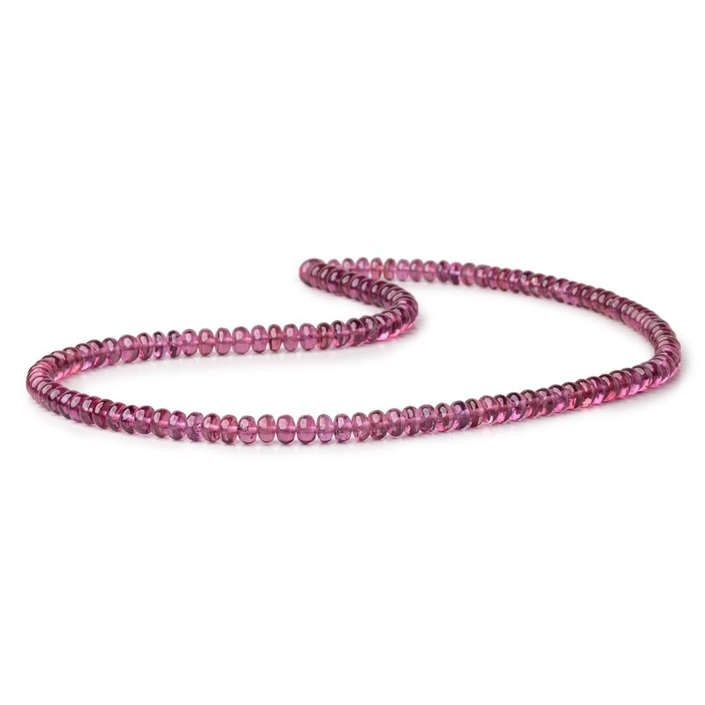 5.5 - 6.5mm Rhodolite Garnet Plain Rondelle Beads 18 inch 130 pieces AAA - Beadsofcambay.com
