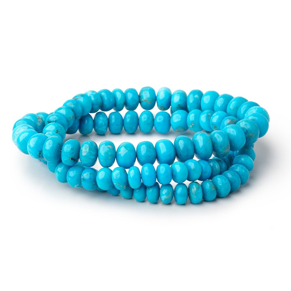5.5 - 9mm Armenian Turquoise Plain Rondelle Beads 20 inch 106 pieces AAA - Beadsofcambay.com