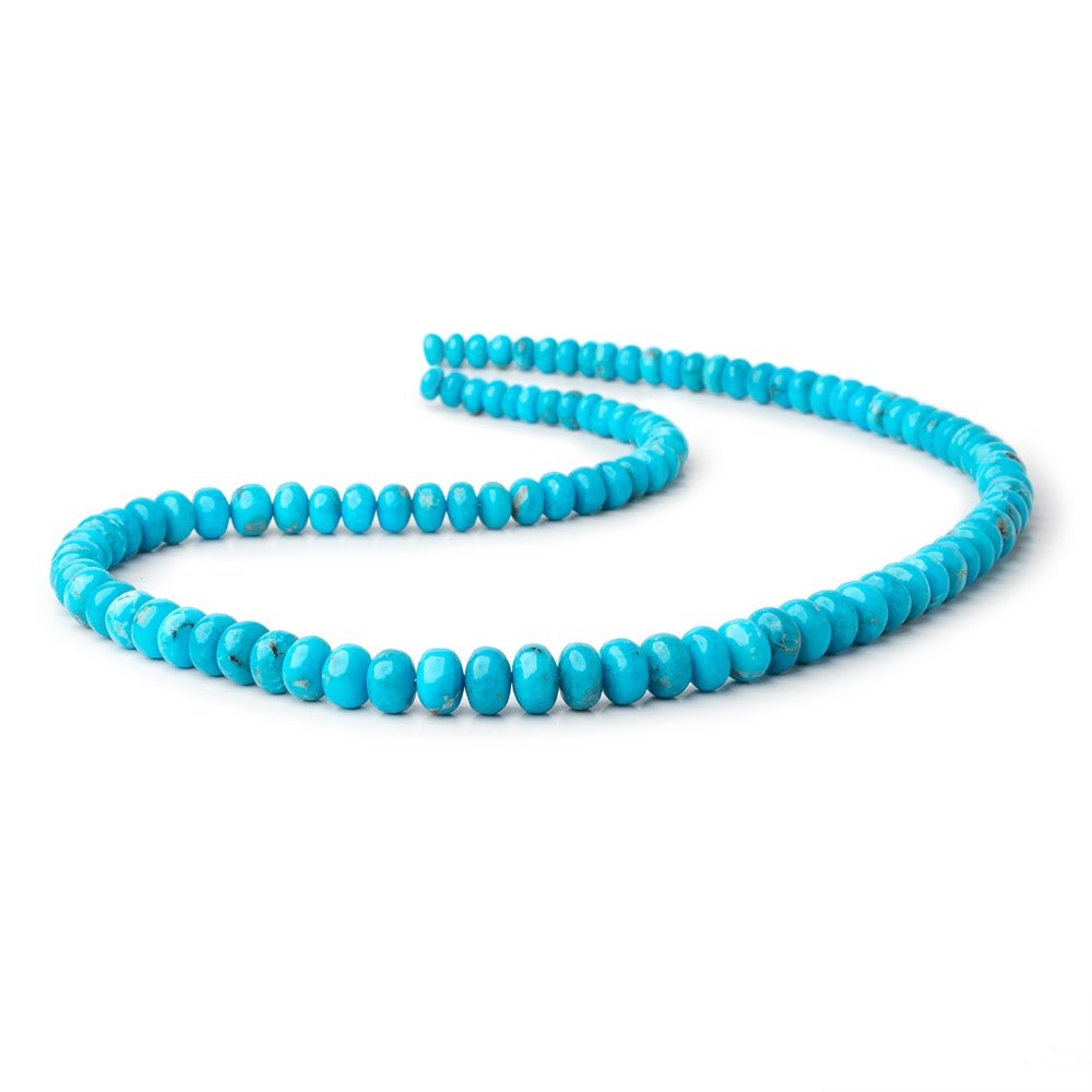 5.5 - 9mm Armenian Turquoise Plain Rondelle Beads 20 inch 106 pieces AAA - Beadsofcambay.com