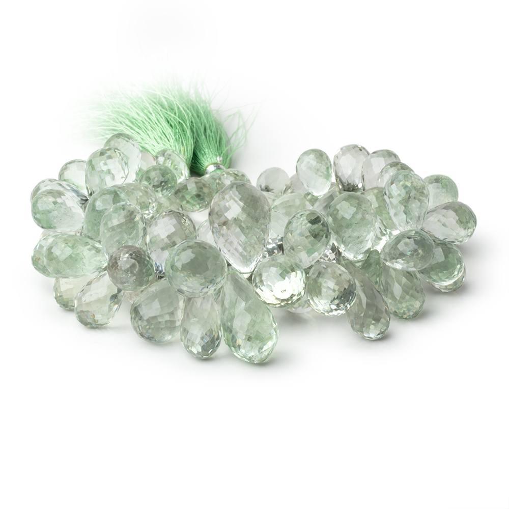 12x7-21x13mm Prasiolite Faceted Tear Drop 8 inch 74 Beads AAA - BeadsofCambay.com