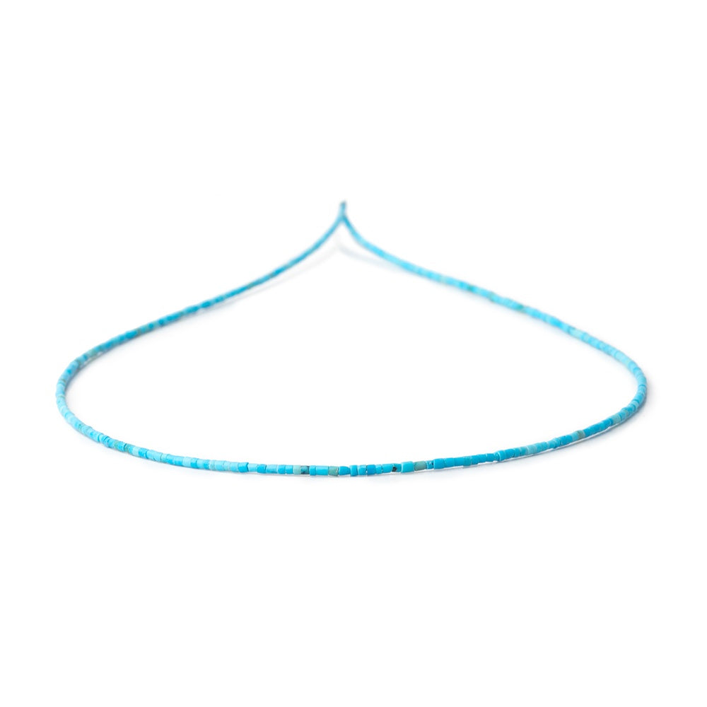 1-1.4mm Turquoise Howlite Hand-Cut Plain Tube Beads 15 inch 300 pieces - BeadsofCambay.com