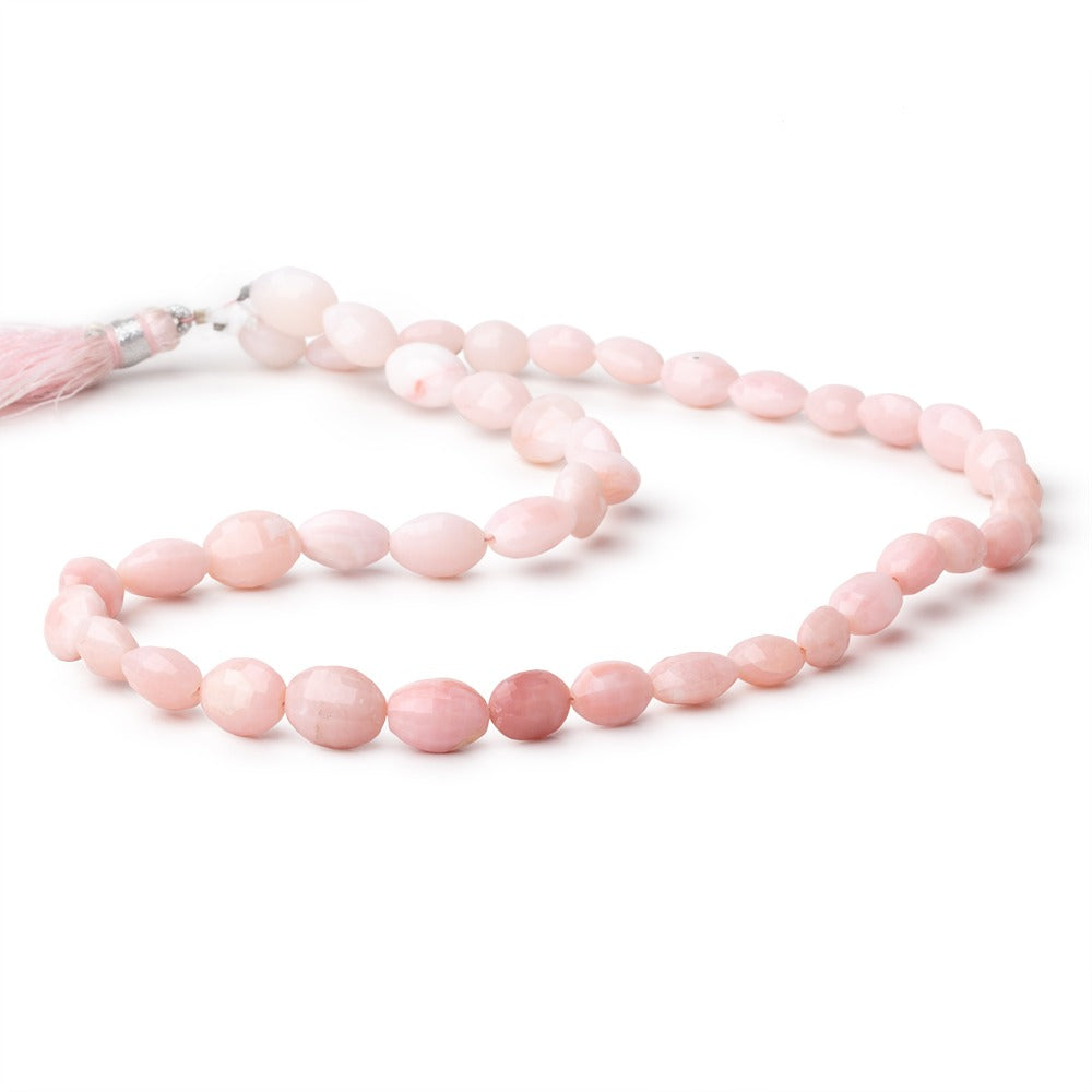 7x6-10x8mm Pink Peruvian Opal Faceted Oval Beads 16 inch 42 pieces - BeadsofCambay.com