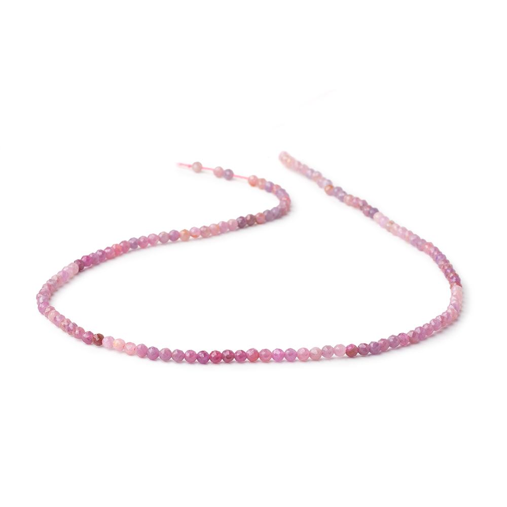 2.6mm Shaded Ruby Micro Faceted Round 12.5 inch 120 Beads - BeadsofCambay.com
