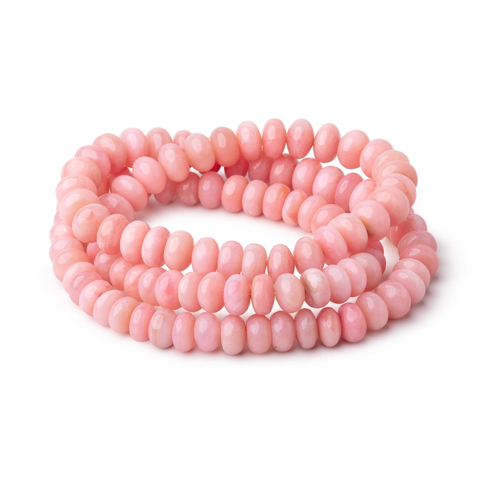 6-7mm Pink Peruvian Opal Plain Rondelle Beads 18 inch 106 pieces AA - BeadsofCambay.com