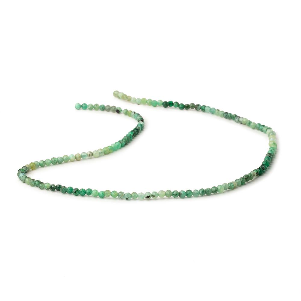 3mm Shaded Emerald Micro Faceted Round Beads 15.5 inch 140 pieces - BeadsofCambay.com