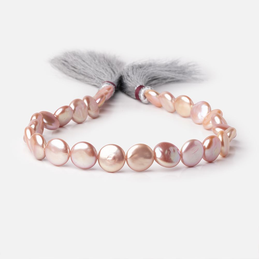 12-14mm Mauve Coin Freshwater Pearls 15.5 inch 27 Beads AAA - BeadsofCambay.com