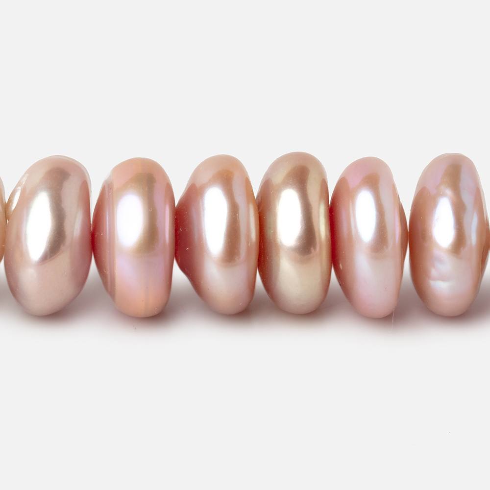 14-16mm Mauve Center Drilled Coin Freshwater Pearls 15.5 inch 54 Beads AA - BeadsofCambay.com