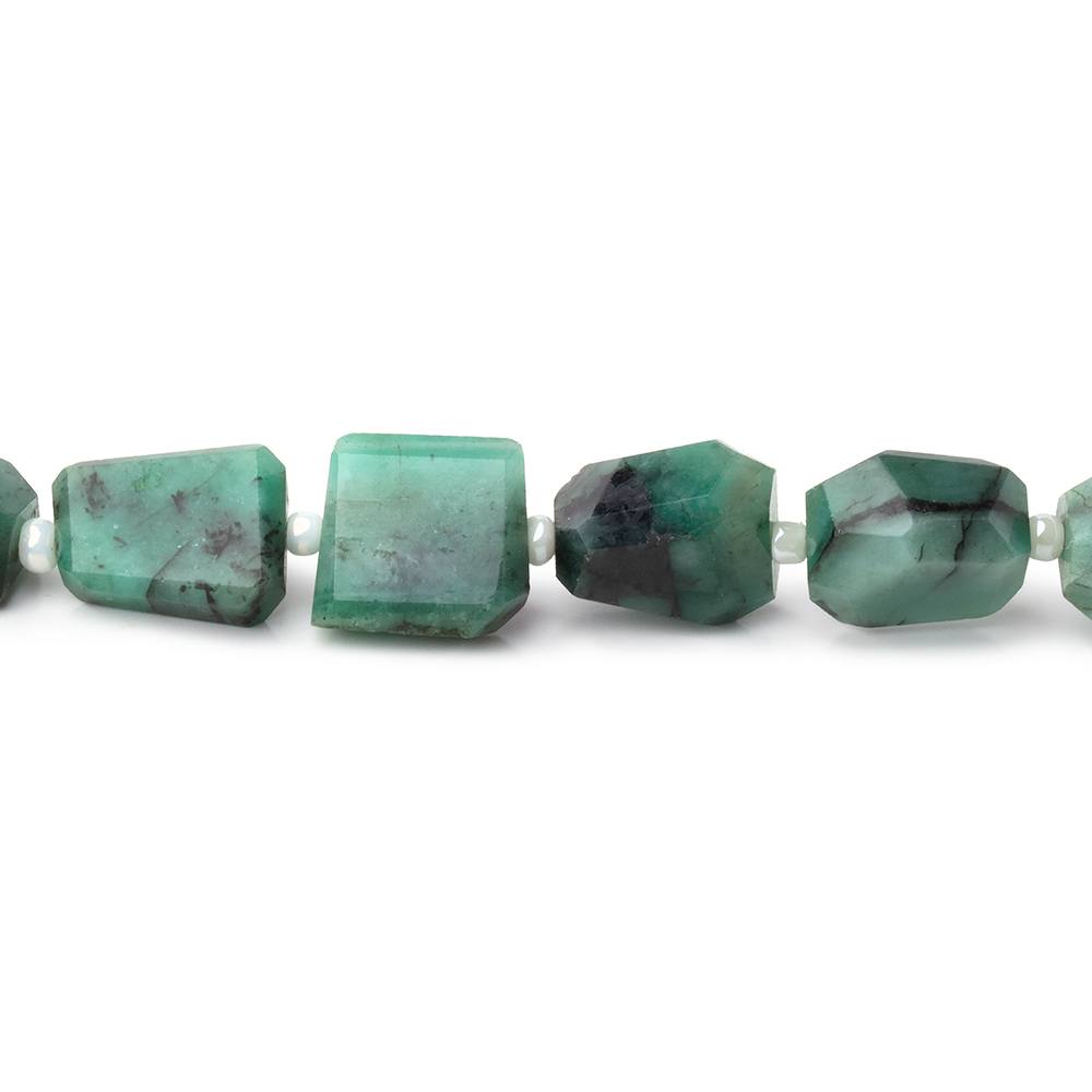 9x7-10x8mm Brazilian Emerald Faceted Nugget 15 inch 30 Beads - BeadsofCambay.com