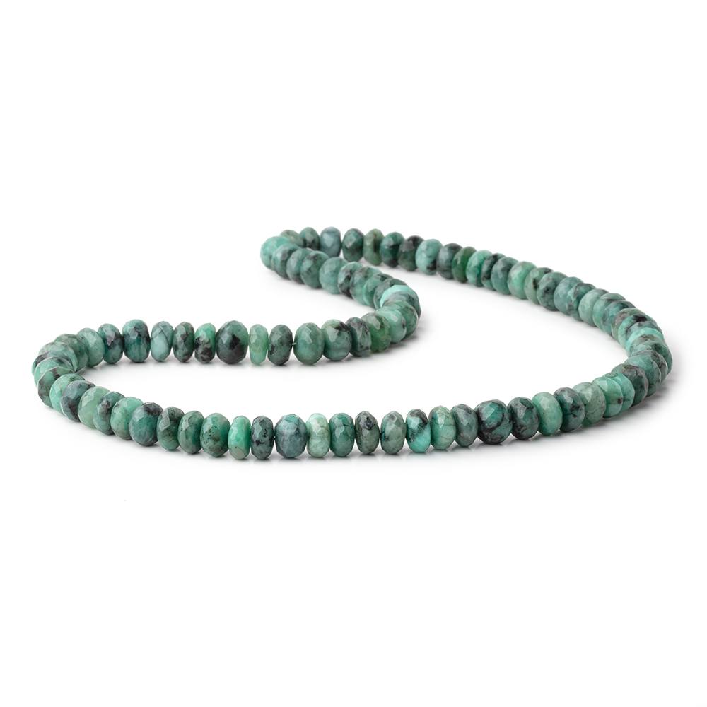 7.5-8mm Brazilian Emerald Faceted Rondelle 16 inch 85 Beads - BeadsofCambay.com