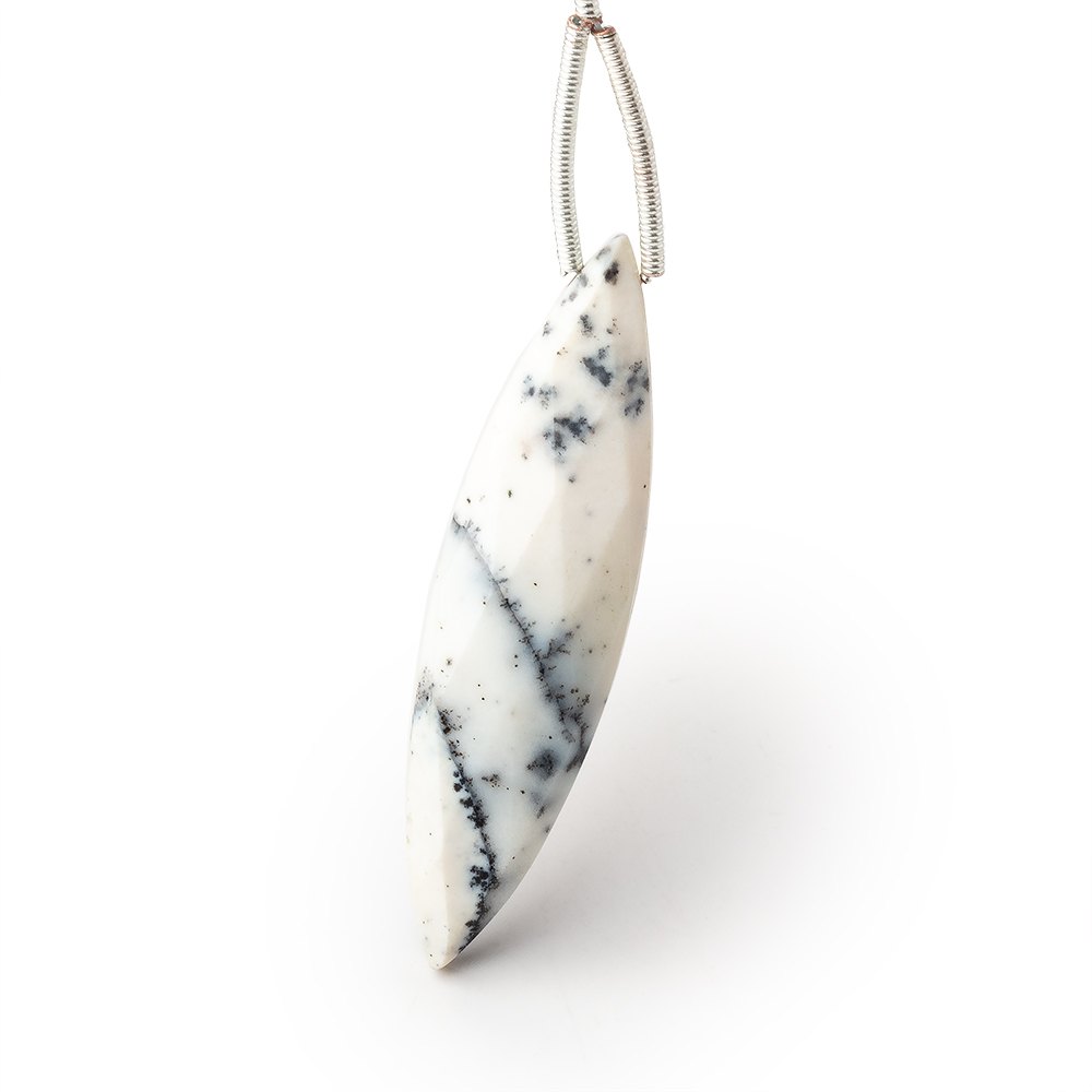 40x10mm Dendritic Opal Faceted Marquise Focal Bead 1 piece - BeadsofCambay.com