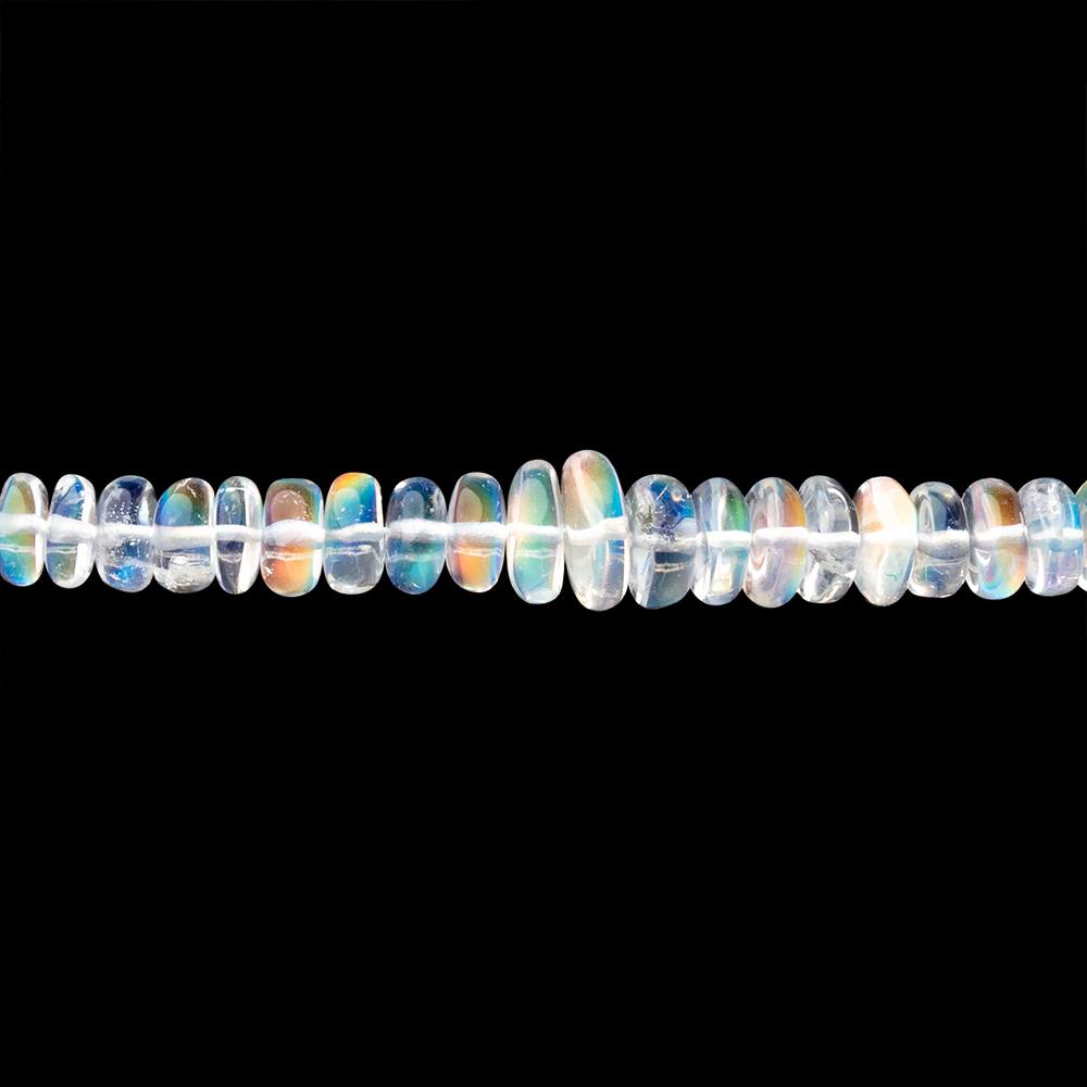 4-6mm Red Fire Rainbow Moonstone Plain Rondelle 16 inch 152 Beads AAA - BeadsofCambay.com