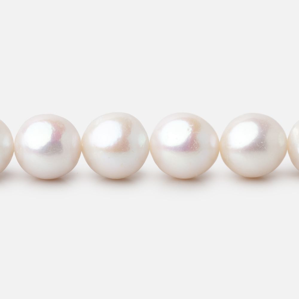 9-11mm Off White Near Round Freshwater Pearls 15.75 inch 39 Beads - BeadsofCambay.com