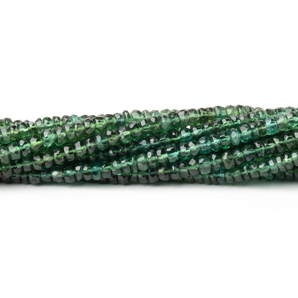 3.5-4mm Green Apatite Faceted Rondelle Beads 14 inch 140 pieces - BeadsofCambay.com
