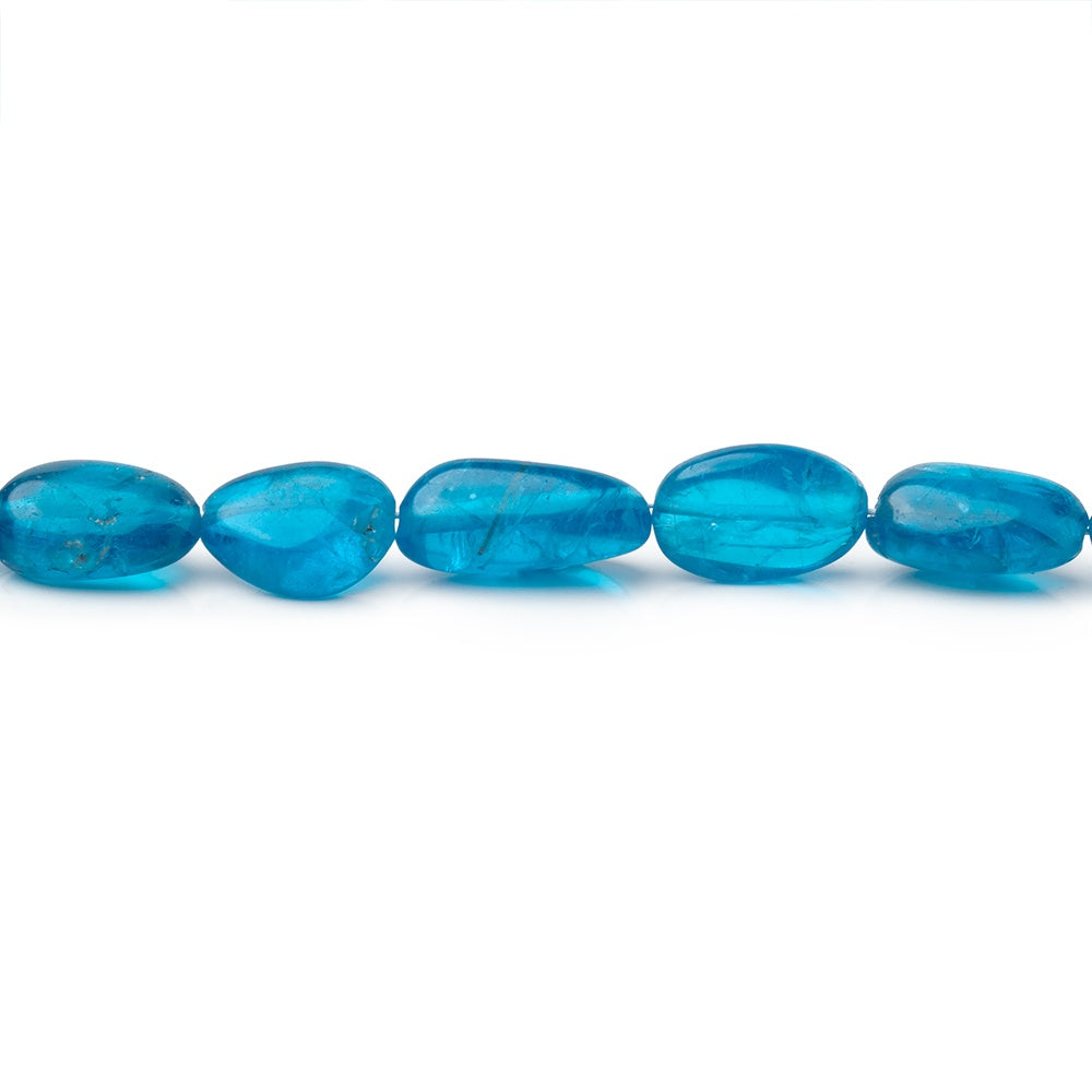5-10mm Neon Blue Apatite Plain Nugget Beads 15.5 inch 45 pieces AA - BeadsofCambay.com