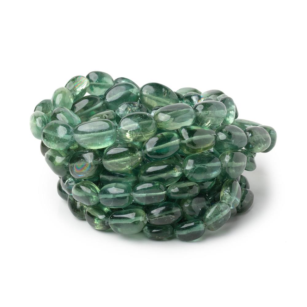 7-11mm Green Apatite Plain Nugget Beads 15.5 inch 32 pieces - BeadsofCambay.com