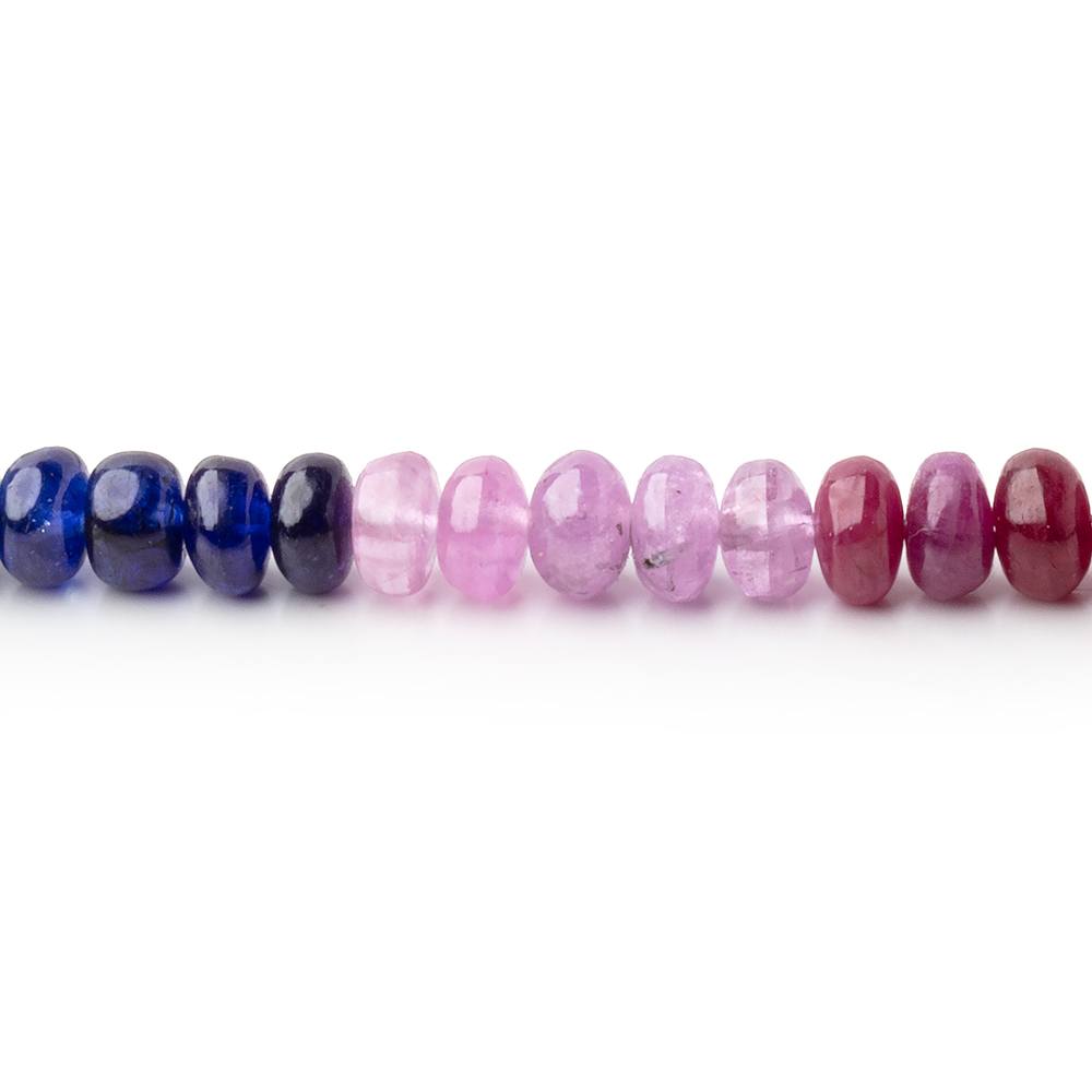5.5mm Multi Color Sapphire Plain Rondelle Beads 18 inch 130 pieces AA - Beadsofcambay.com