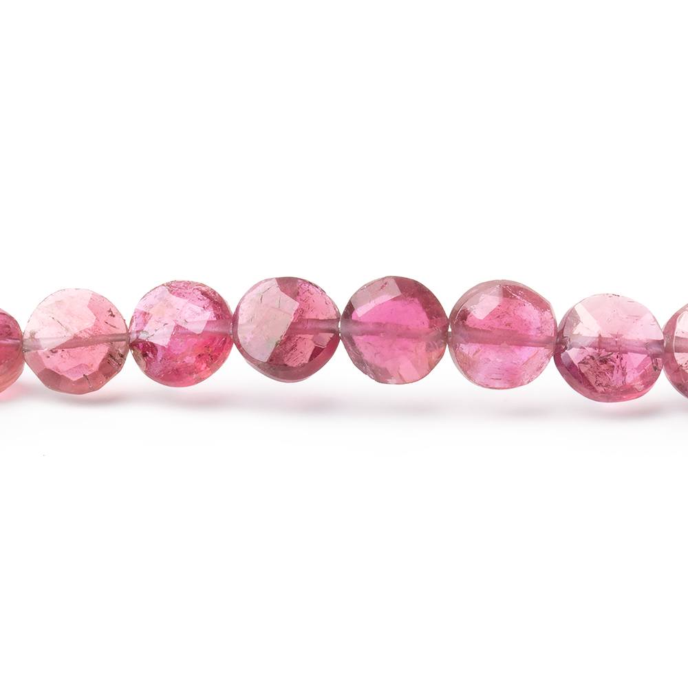 5.5mm Pink Tourmaline Faceted Coin Beads 16 inch 75 pieces AA - Beadsofcambay.com
