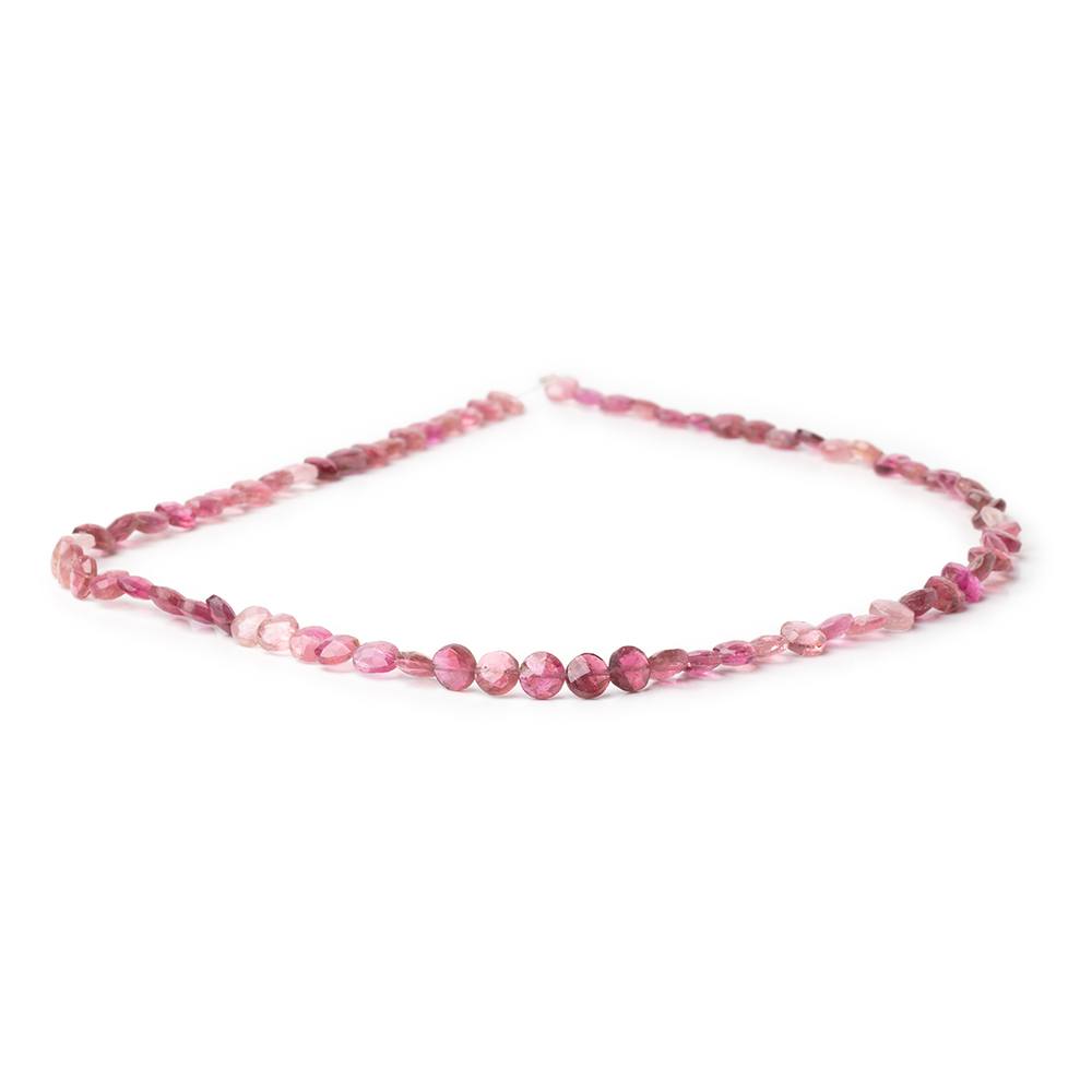 5.5mm Pink Tourmaline Faceted Coin Beads 16 inch 75 pieces AA - Beadsofcambay.com