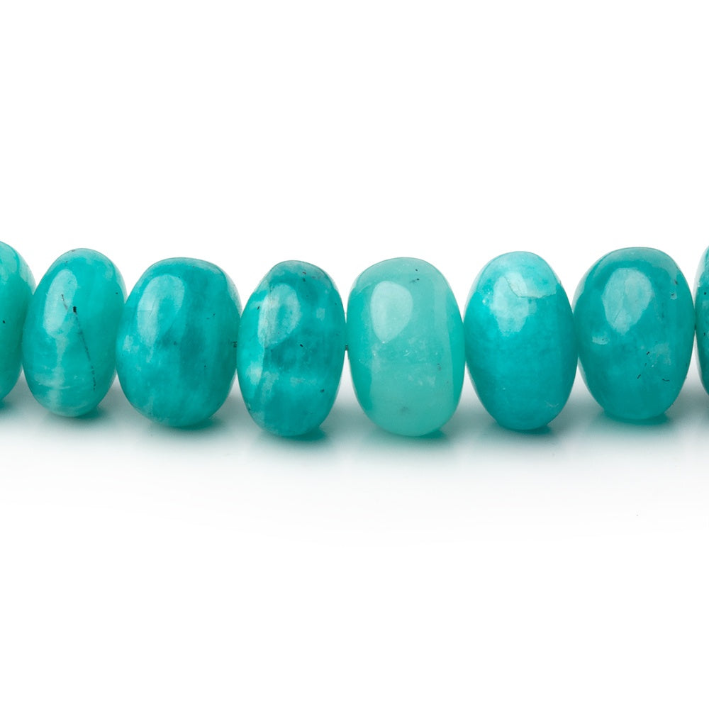 6-9.5mm Amazonite Plain Rondelle Beads 18 inch 82 pieces - BeadsofCambay.com