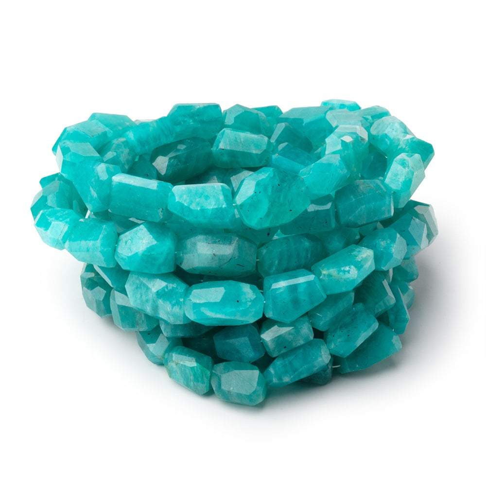 9-12mm Amazonite Faceted Nugget Beads 16 inch 38 pieces - BeadsofCambay.com