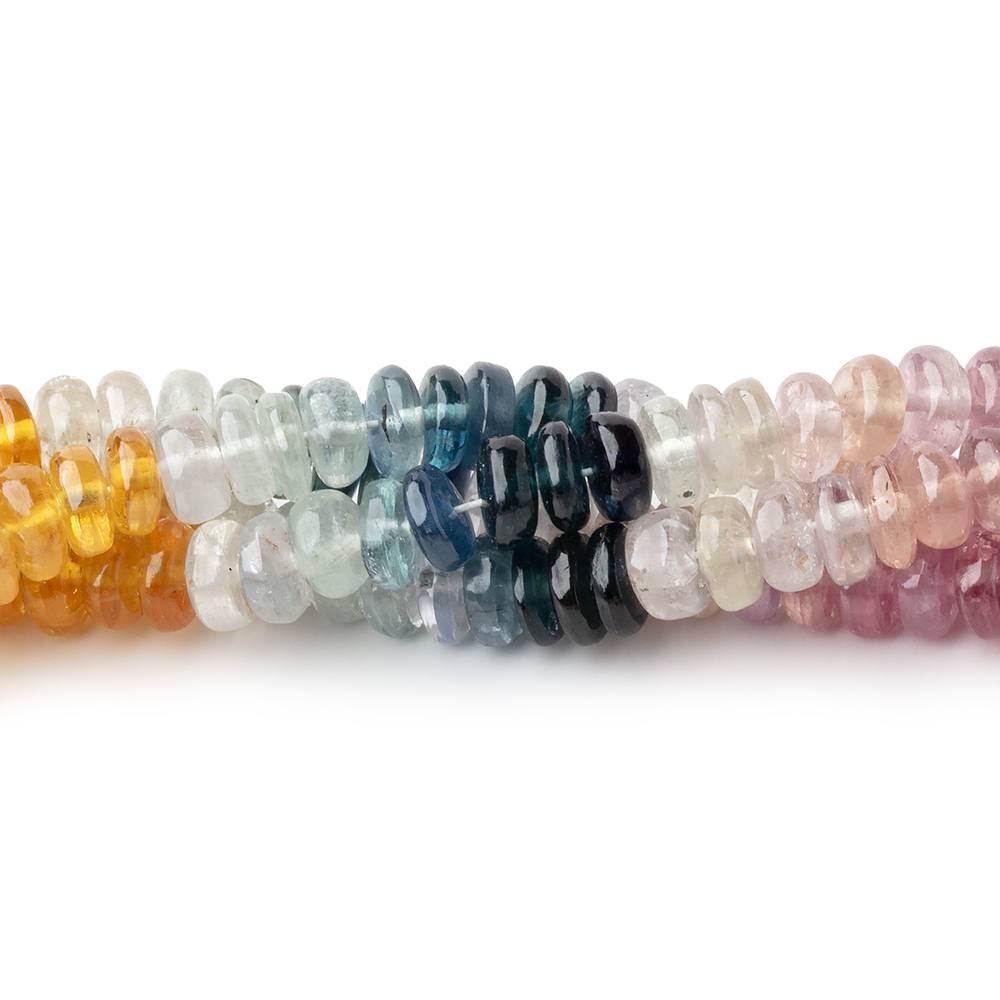 5mm Multi Color Madagascar Sapphire Plain Rondelle 16 inch 172 Beads AA - Beadsofcambay.com