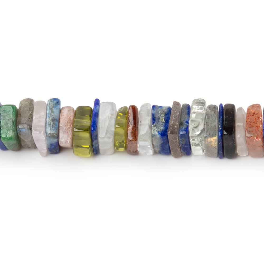 5mm Multi Gemstone Plain Square Heishi Beads 14 inch 200 pieces - Beadsofcambay.com