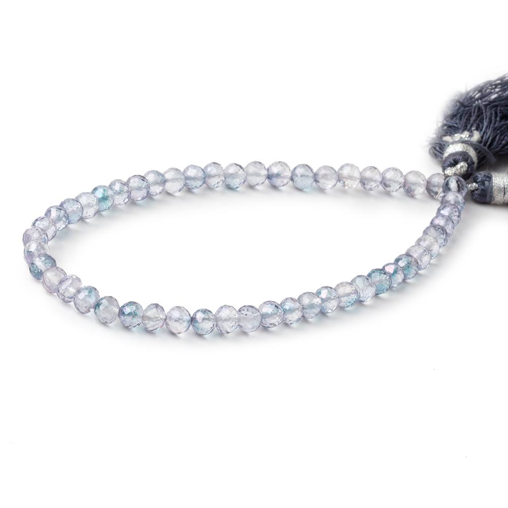 5mm Mystic Blue Topaz Faceted Round Beads 8 inch 47 pieces - Beadsofcambay.com