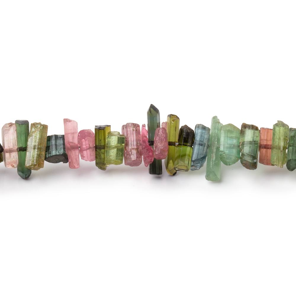 5x2-10x3mm Afghani Tourmaline Natural Crystals 15.5 inch 181 Beads - Beadsofcambay.com