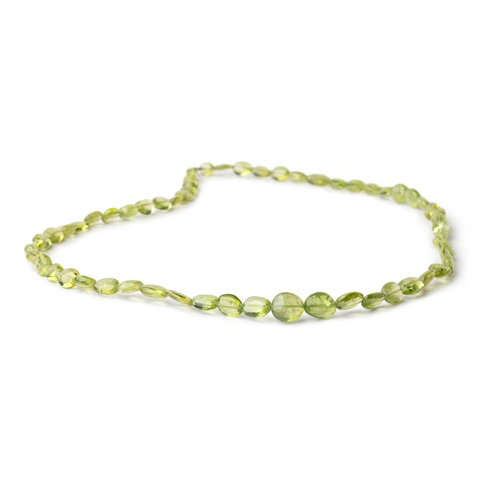 5x4-9x7mm Peridot Plain Oval Beads 16 inch 55 pieces - Beadsofcambay.com