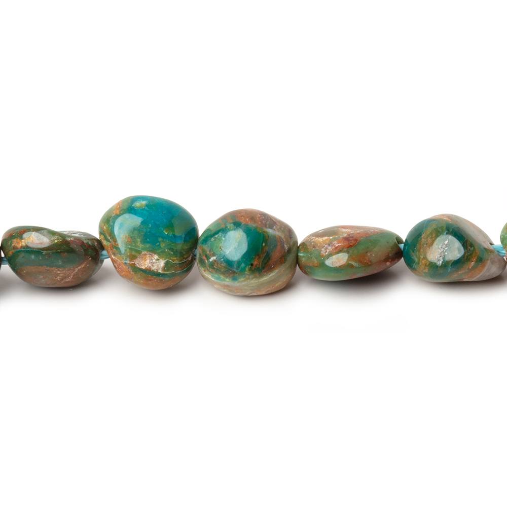 5x6-9.5x8mm Blue Peruvian Opal Plain Nugget Beads 15.5 inch 51 pieces - Beadsofcambay.com