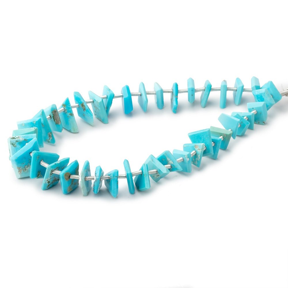 6 - 10mm Sleeping Beauty Turquoise Faceted Freeform Slice 8 inch 38 Beads - Beadsofcambay.com