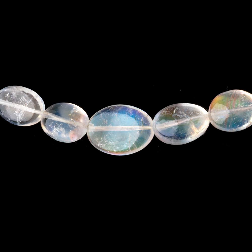 6 - 12mm Red Fire Rainbow Moonstone Plain Oval 18 inch 55 Beads AAA - Beadsofcambay.com